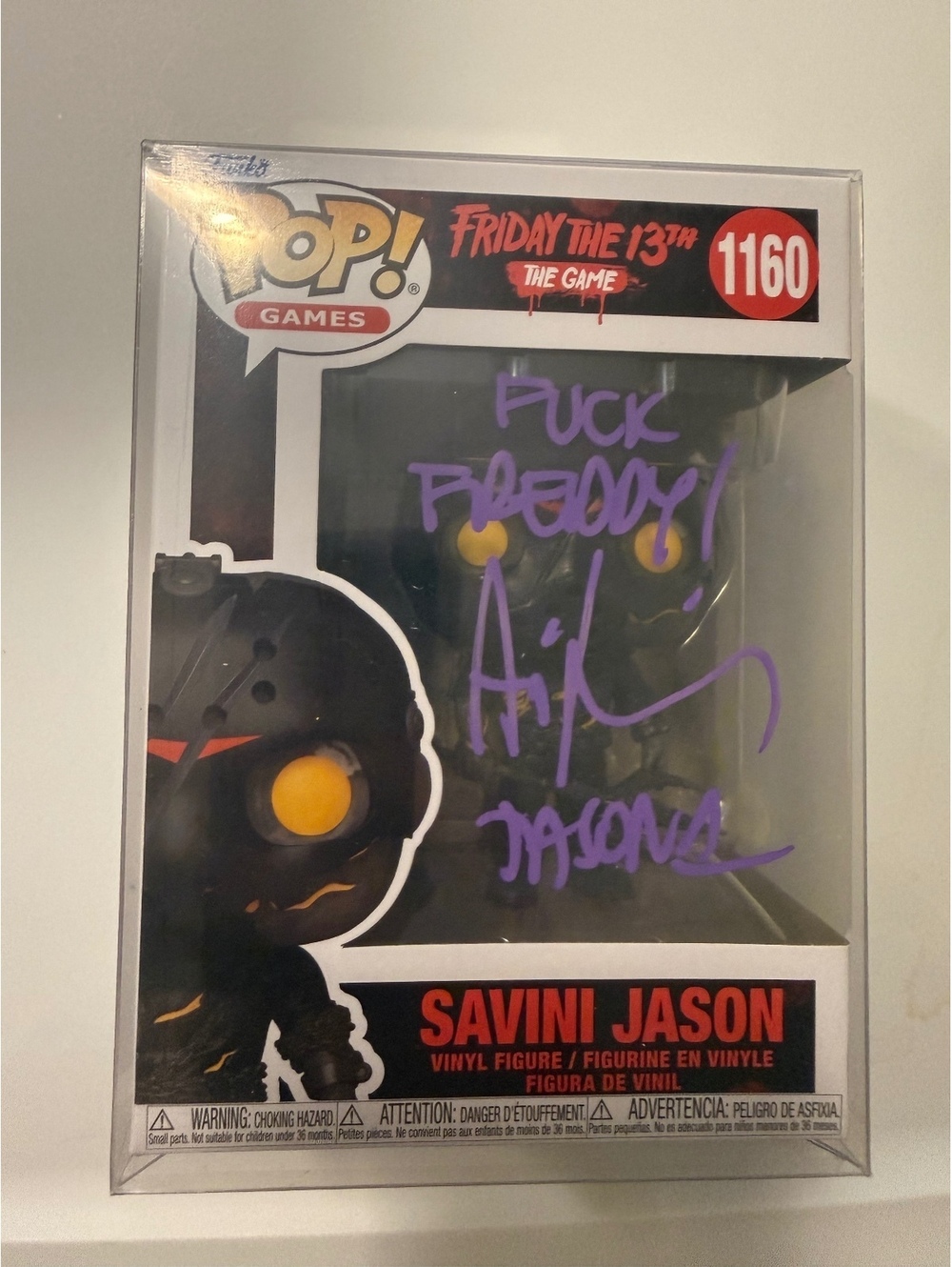 Funko Pop Signed Ari Lehman Savini Jason 1160 JSA Auto Friday the 13th